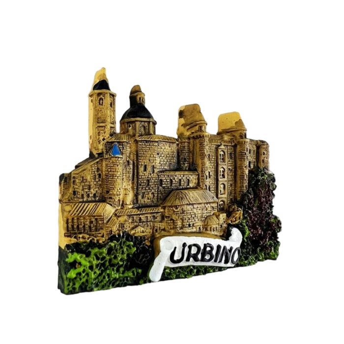 urbino italy fridge magnet – italian medieval castle travel keepsake & rustic whiteboard magnetic ornament
