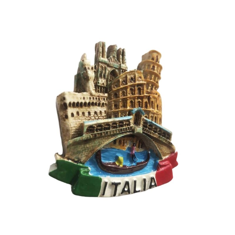 italy landmark collage fridge magnet – colosseum, pisa tower, duomo & gondola – all in one travel memory & scenic decor magnet