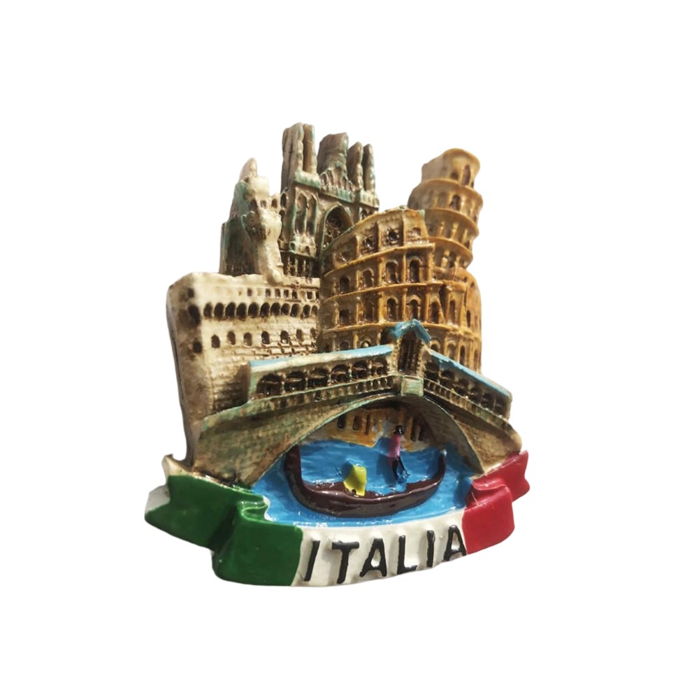 italy landmark collage fridge magnet – colosseum, pisa tower, duomo & gondola – all in one travel memory & scenic decor magnet