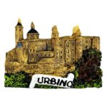 urbino italy fridge magnet – italian medieval castle travel keepsake & rustic whiteboard magnetic ornament
