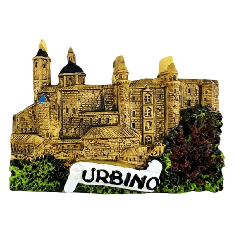 urbino italy fridge magnet – italian medieval castle travel keepsake & rustic whiteboard magnetic ornament