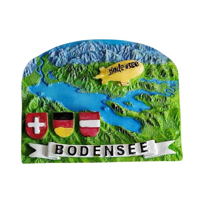 bodensee switzerland fridge magnet – three country lake map with flags travel memory & whiteboard gift piece