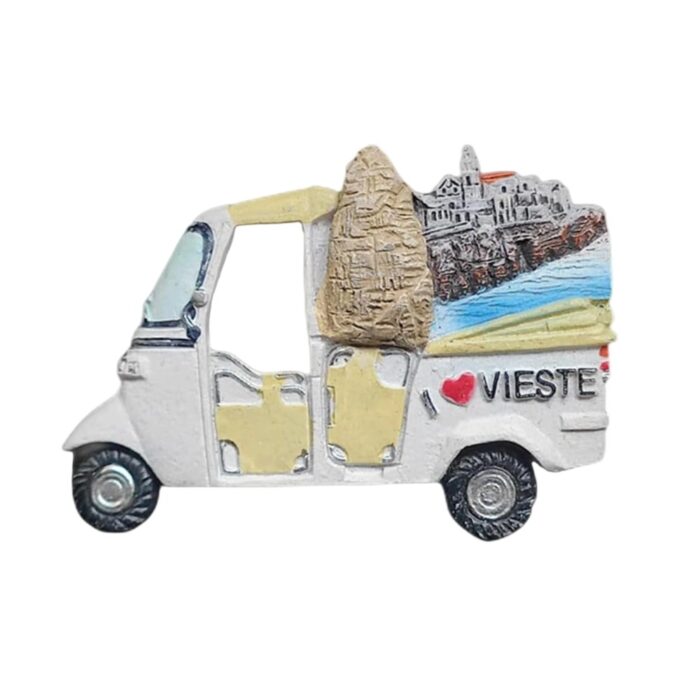 vieste italy tuk tuk fridge magnet — i ♥ vieste travel keepsake & beach town decor