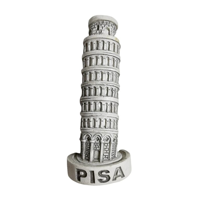 pisa italy leaning tower fridge magnet – monochrome mini sculpture travel souvenir & italy collector decor