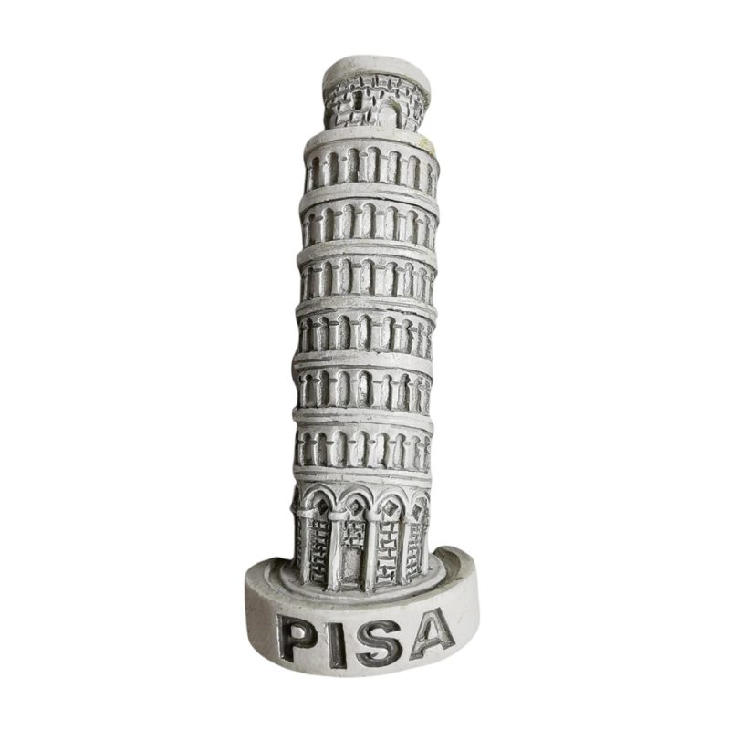 pisa italy leaning tower fridge magnet – monochrome mini sculpture travel souvenir & italy collector decor