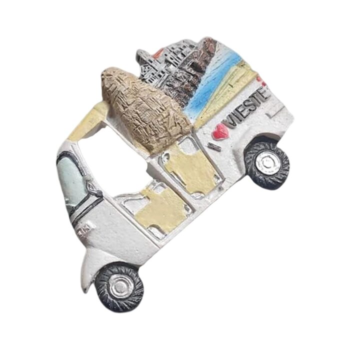 vieste italy tuk tuk fridge magnet — i ♥ vieste travel keepsake & beach town decor