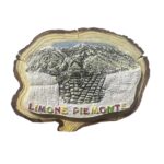 limone piemonte italy fridge magnet – alpine mountain town scene on wood slice – rustic travel gift & northern italy nature decor