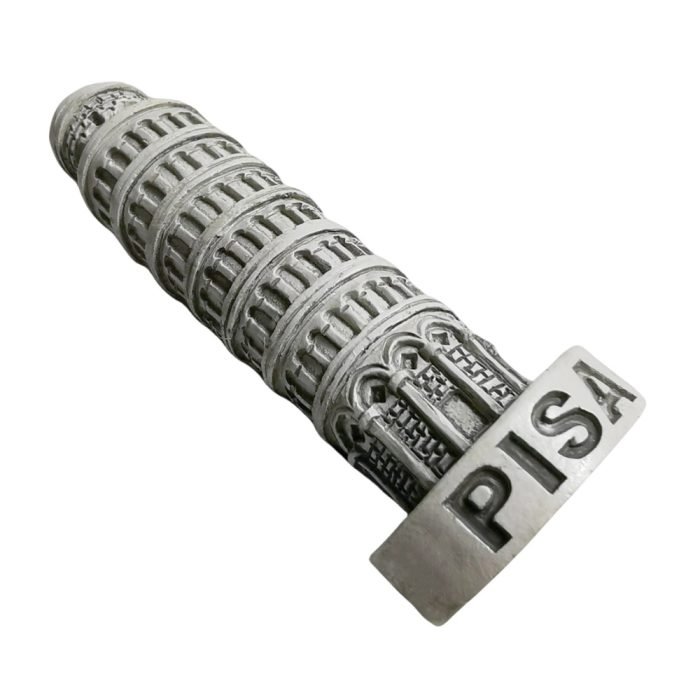 pisa italy leaning tower fridge magnet – monochrome mini sculpture travel souvenir & italy collector decor
