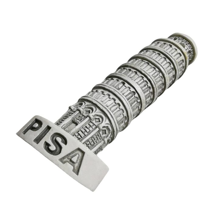 pisa italy leaning tower fridge magnet – monochrome mini sculpture travel souvenir & italy collector decor
