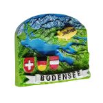 bodensee switzerland fridge magnet – three country lake map with flags travel memory & whiteboard gift piece