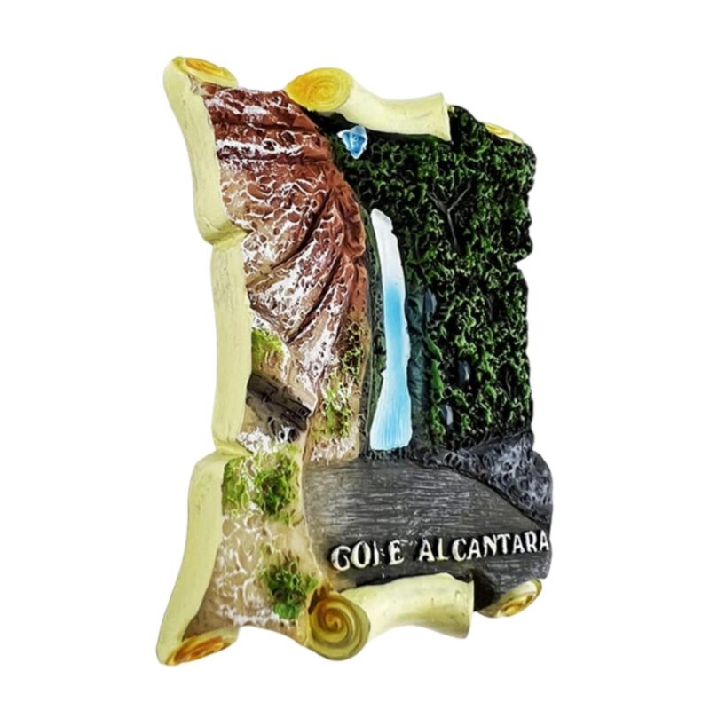 gole alcantara italy fridge magnet – natural canyon waterfall scene – sicilian nature wonder gift & eco travel memo magnet
