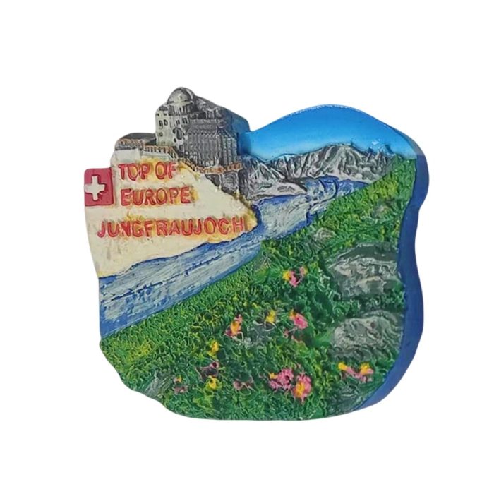 top of europe jungfraujoch switzerland fridge magnet – alpine summit souvenir for fridge or office whiteboard