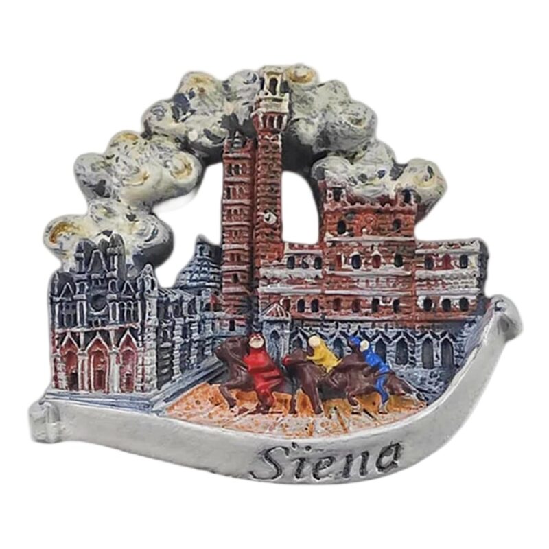 siena italy fridge magnet medieval palio horse race scene travel gift & european heritage display