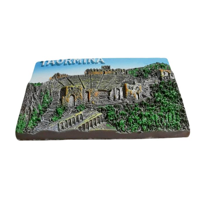 taormina sicily italy fridge magnet – ancient greek theater souvenir for mediterranean travel decor & gift idea