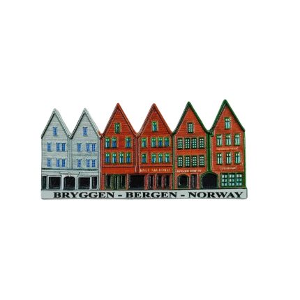 bryggen bergen norway fridge magnet – historic wharf houses travel souvenir & colorful wall decor