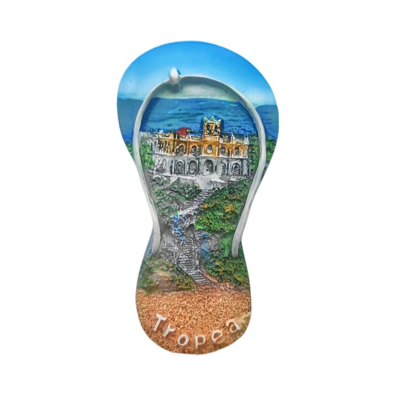tropea italy flip flop fridge magnet – beach themed travel keepsake & coastal fridge decor