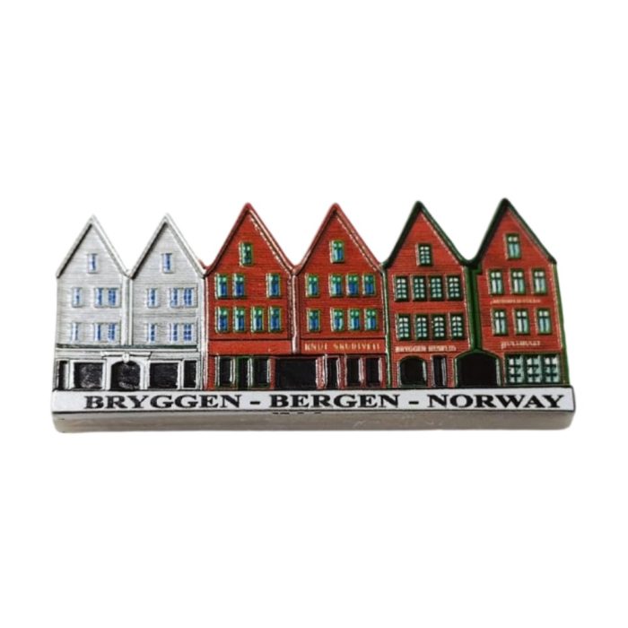 bryggen bergen norway fridge magnet – historic wharf houses travel souvenir & colorful wall decor