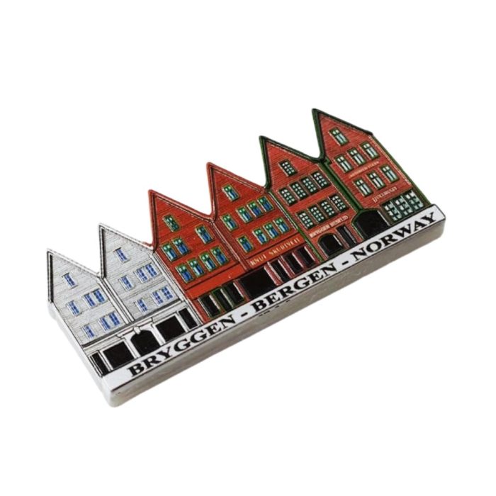 bryggen bergen norway fridge magnet – historic wharf houses travel souvenir & colorful wall decor
