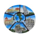 italy cities map round fridge magnet – venice, pisa, rome, milan, florence landmark gift for travelers & office memo decor