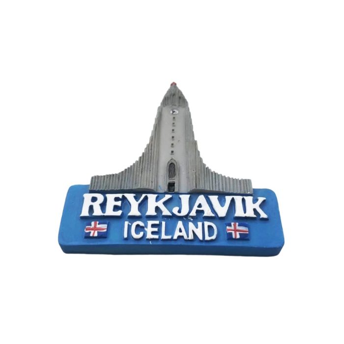 reykjavik iceland landmark fridge magnet – nordic church souvenir for fridge or office board