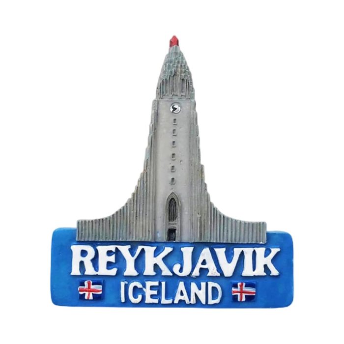 reykjavik iceland landmark fridge magnet – nordic church souvenir for fridge or office board