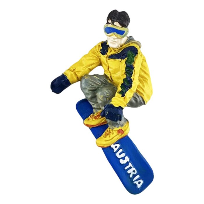 austria snowboarder fridge magnets – extreme winter sports travel gift & cool whiteboard decoration