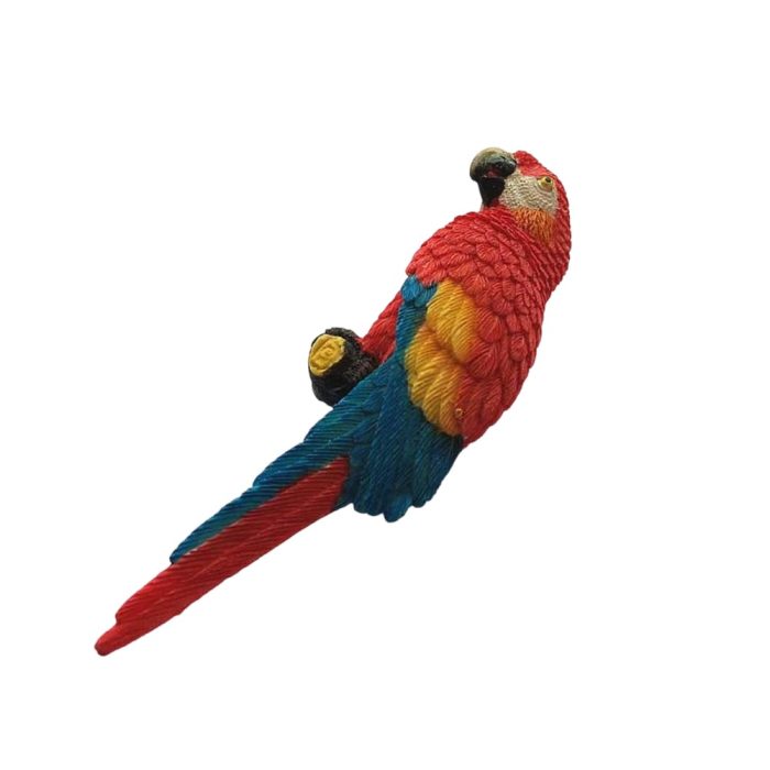 scarlet macaw fridge magnet colorful mexican parrot figurine with realistic feather details