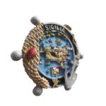 sicily map italy fridge magnet – island touristic landmark design for travel memory & nautical decor