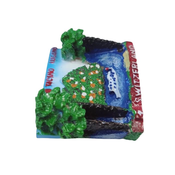 ticino lugano switzerland fridge magnet – lakeside boat scene travel gift for souvenir collectors & decor fans