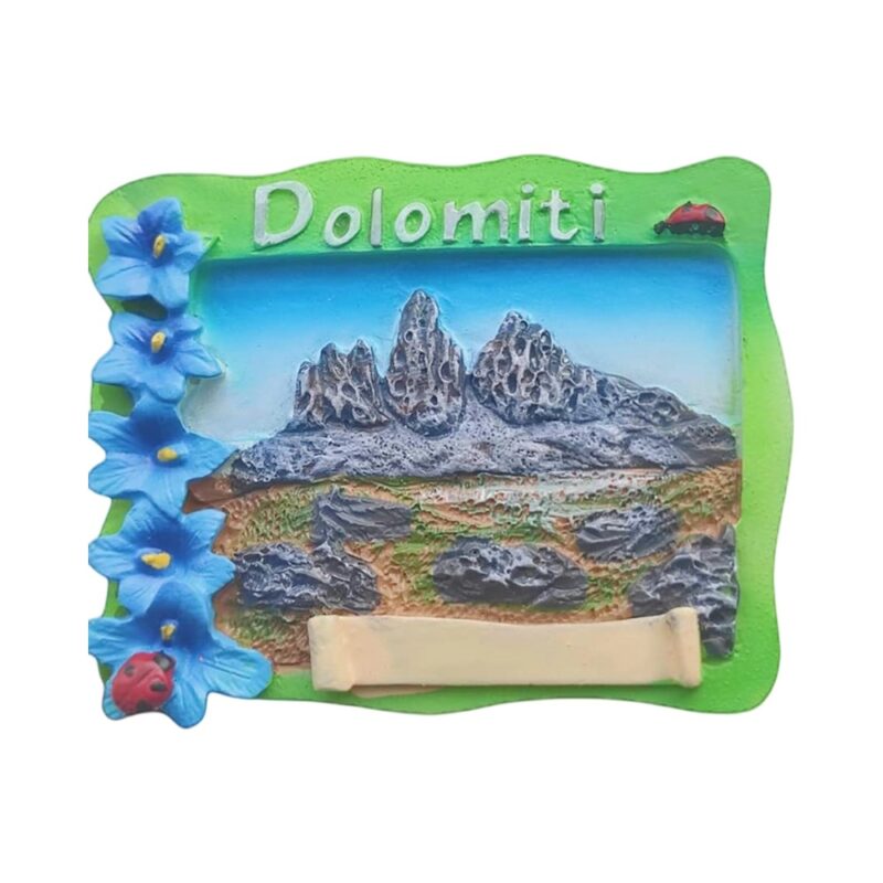 dolomites italy mountain fridge magnet – nature travel gift & alpine whiteboard accent