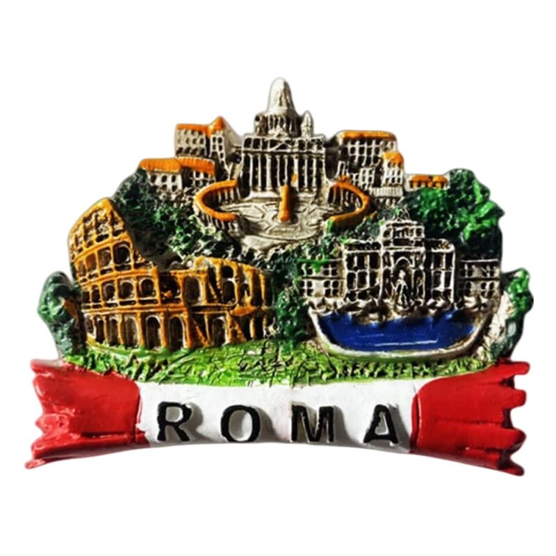 rome italy fridge magnet – classic city landmarks travel collectible & colorful fridge showcase