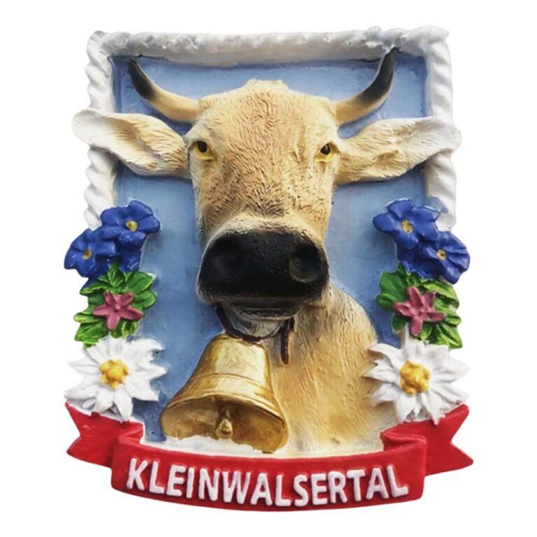 kleinwalsertal austria cow bell fridge magnets – alpine farm animal travel gift & rustic decor