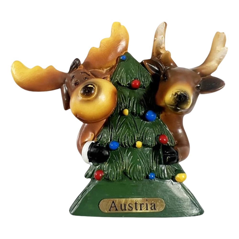 austria moose christmas tree fridge magnets – cute winter holiday souvenir & fridge fun