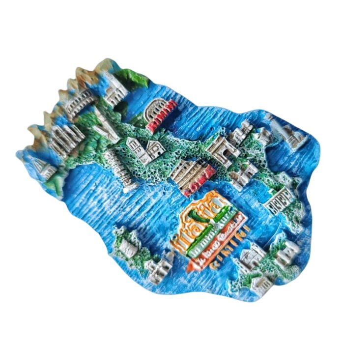 italy map fridge magnet colorful 3d landmark icons of rome, milan, rimini & more perfect for world travelers