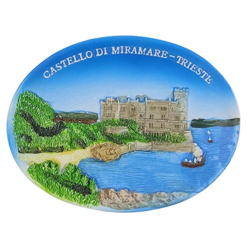 trieste italy fridge magnet – castello di miramare coastal travel souvenir & vintage decor idea