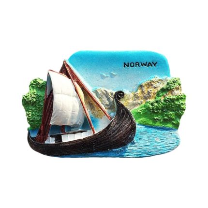 viking ship norway fridge magnet – traditional nordic sailing souvenir & seaside adventure decor