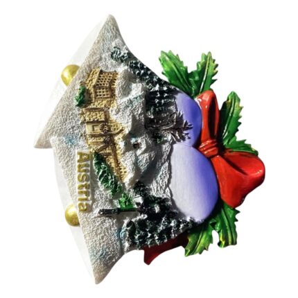 austria christmas bells fridge magnets – snowy holiday scene souvenir & festive fridge ornament