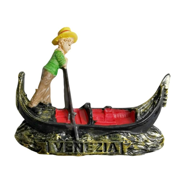 venice gondolier italy fridge magnet – miniature gondola boat travel souvenir gift & nautical kitchen decor