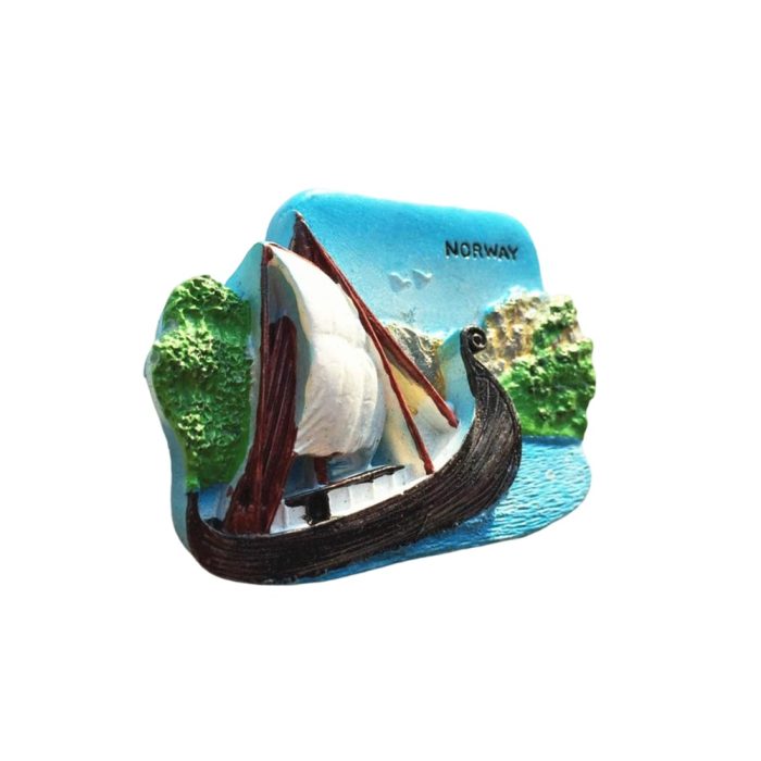 viking ship norway fridge magnet – traditional nordic sailing souvenir & seaside adventure decor