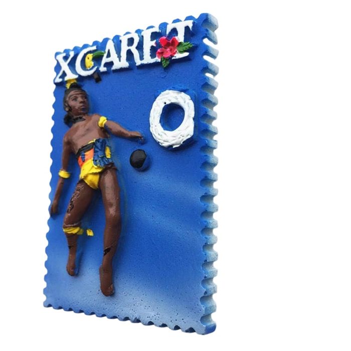 xcaret dancer fridge magnet traditional mexican performer in vibrant costume & stamp style art