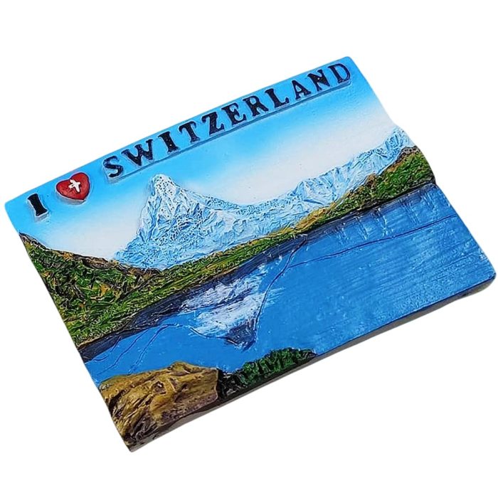 i love switzerland fridge magnet – matterhorn mountain and lake reflection travel gift & scenic decor