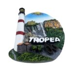 tropea italy fridge magnet coastal lighthouse & cliffside town souvenir, mediterranean travel gift
