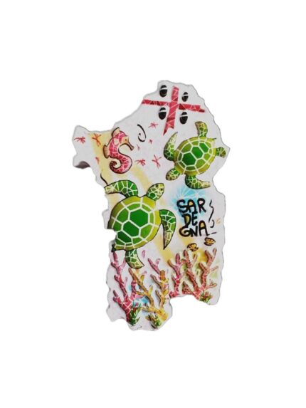 sardegna italy turtle map fridge magnet – island souvenir gift & marine life decor