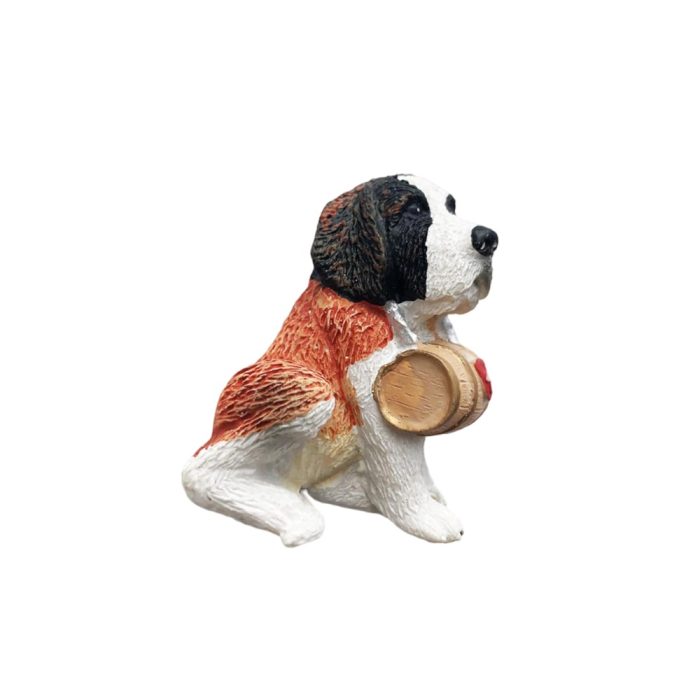 saint bernard switzerland fridge magnet – rescue dog with barrel travel souvenir gift & rustic decor