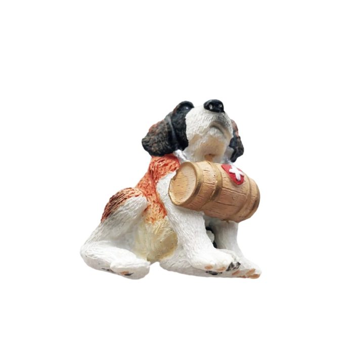 saint bernard switzerland fridge magnet – rescue dog with barrel travel souvenir gift & rustic decor