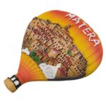 matera italy fridge magnet – sassi stone city balloon shaped travel keepsake & rustic wall decor