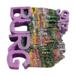 salzburg austria fridge magnets – colorful hilltop city souvenir & bold typography decor