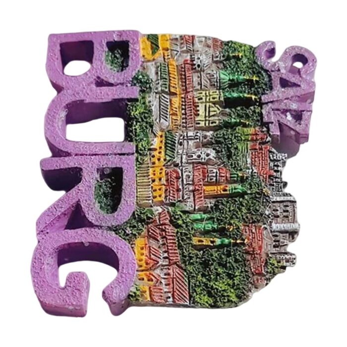 salzburg austria fridge magnets – colorful hilltop city souvenir & bold typography decor