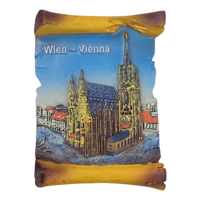 vienna cathedral scroll fridge magnets – wien austria landmark souvenir & historical decor