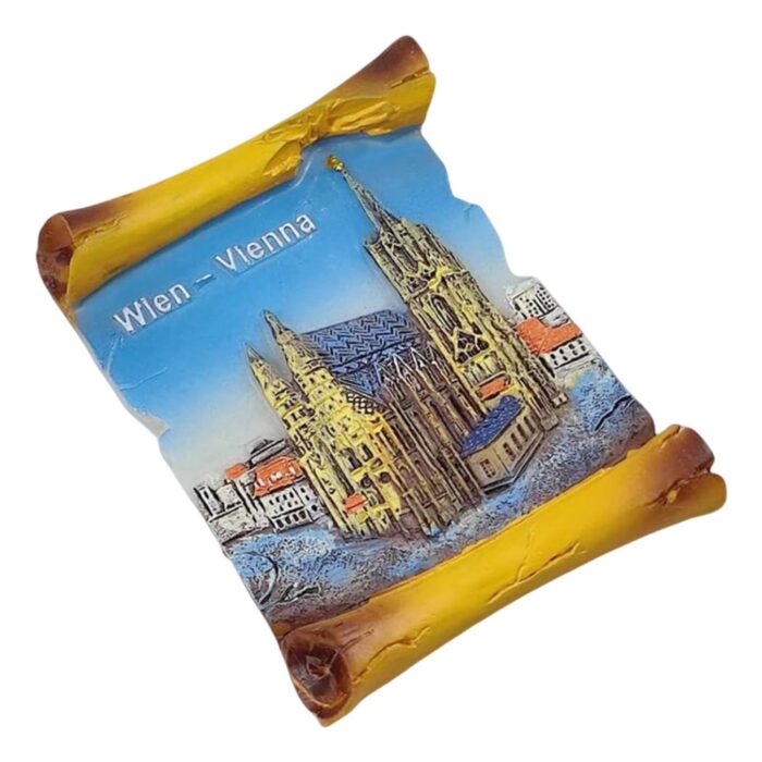 vienna cathedral scroll fridge magnets – wien austria landmark souvenir & historical decor